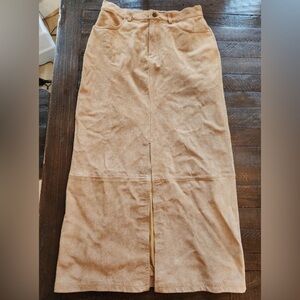 Vintage Eddie Bauer Women's Tan suede Pencil Skirt